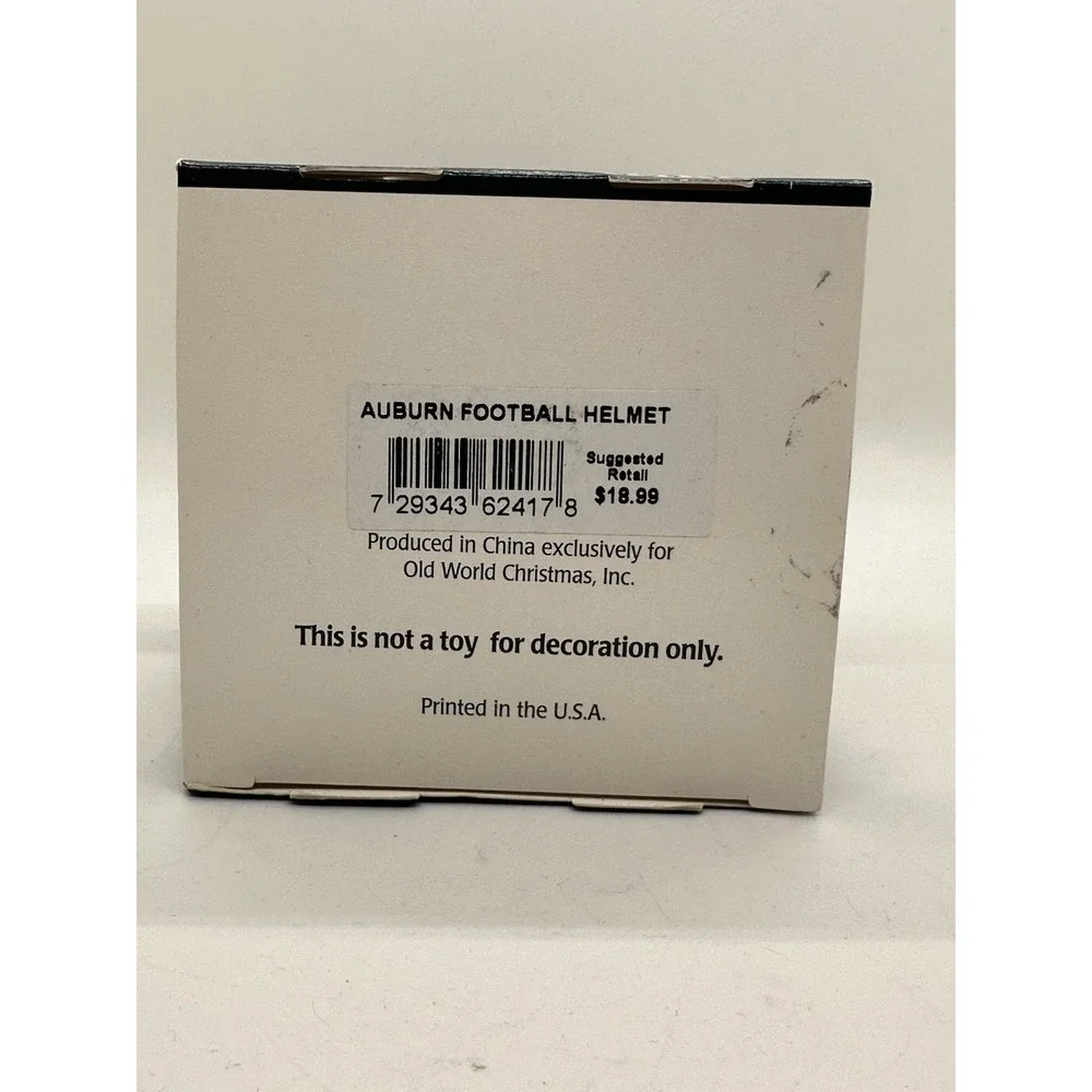 Old‎ World Christmas Auburn University Tigers Football Helmet Glass Ornament NIB